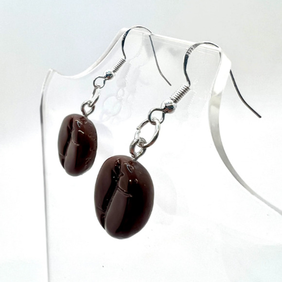 Coffee Bean Earrings - Coffee Earrings - Barista Earrings - Coffee Addict - Picture 6 of 8